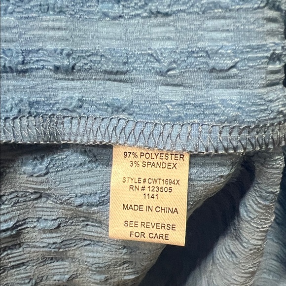 Elegant Blue Textured Blouse - Picture 3 of 3